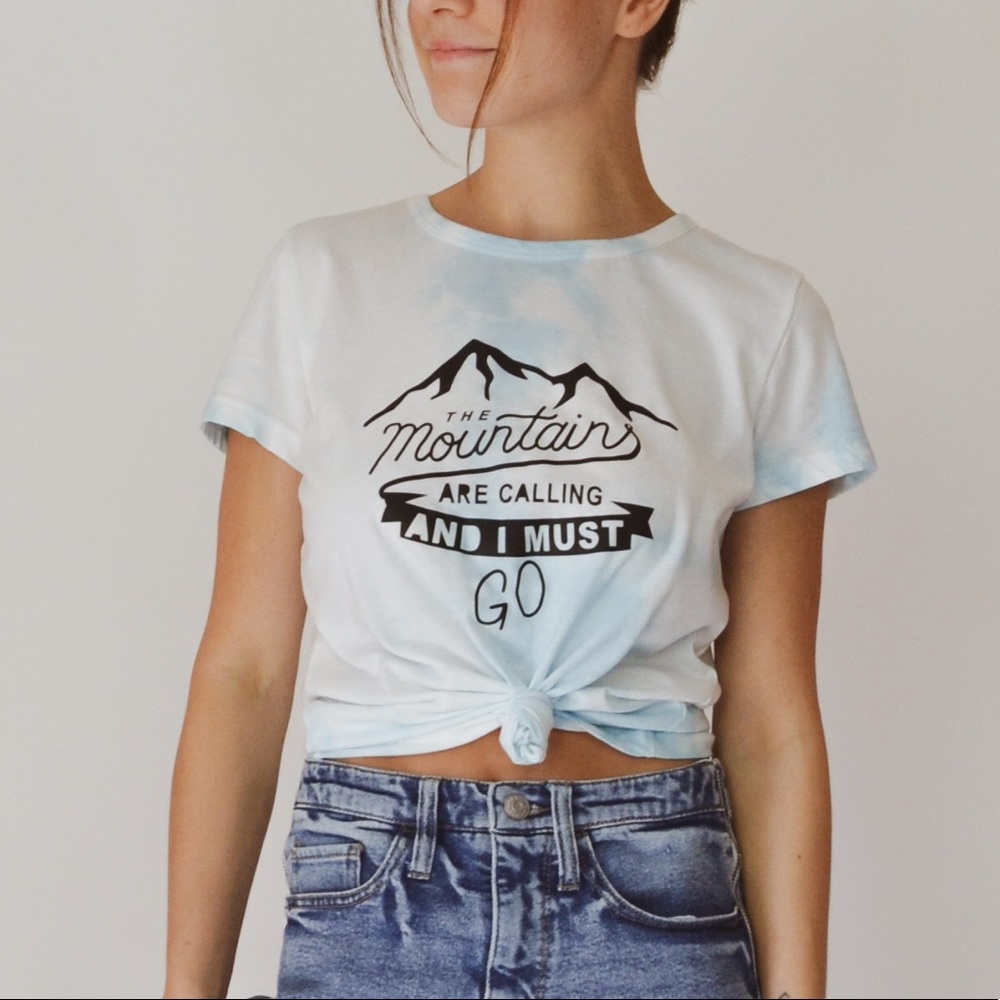 The Mountains Are Calling Tie-dye Tee